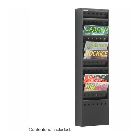 Safco 11 Pocket Steel Magazine Rack - Black 4321BL